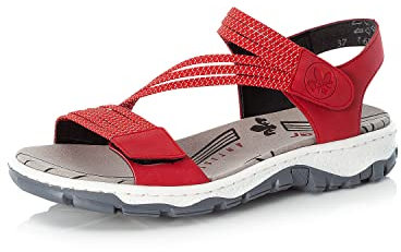 Rieker Damen Sandaletten 68871, Frauen Sandalen,Sommersandalen,bequem,Sommerschuhe,Freizeitschuhe,offene,Schuhe,Strandschuhe,rot (33),36 EU / 3.5 UK