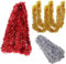 Xiuyer 30m Guirnalda Oropel Navidad Chunky Espumillón Rojo Plata Oro Oropeles Navidad Guirnalda Adornos Decoraciones para Techo Navidad