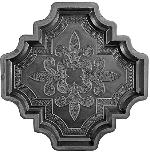 @tec Betonform Schalungsform Gießform Polypropylen (Kunststoff) - Gehwegplatte/Terrassenplatte französische Lilie Orient 29.5x29.5x4.5cm