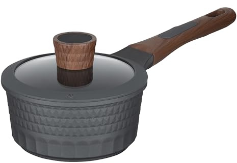 RESTO Kasserolle Soßentopf 1,4L mit Deckel 16cm, H=7,5cm, Antihaftbeschichtung, im Geschenkkarton, für alle Herdarten, auch Induktion, PFOA frei