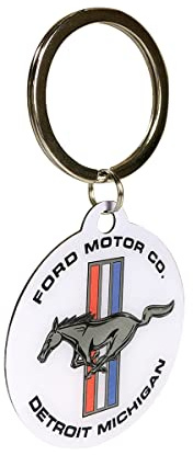 Nostalgic-Art Retro Schlüsselanhänger, Ø 4 cm, Ford Mustang – Logo | Original Ford Lizenzprodukt (OLP), aus Metall, Vintage Design, Geschenk-Idee für Ford-Fans
