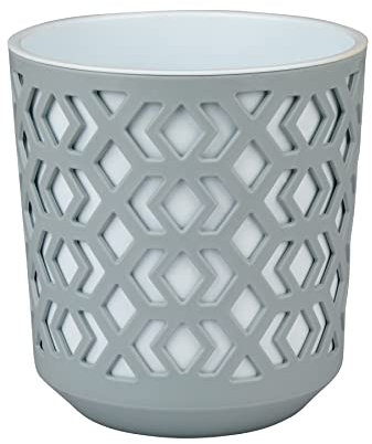 Home Garden Ornaments Plant Pots Indoor, Indoor Plant Pot - Decorative Plastic Flower Pots with Basket and Insert, Mix and Match Colours (Diameter: 14cm, Grey and White)