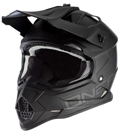 O'NEAL | Motocross-Helm | MX Enduro | ABS-Schale, Lüftungsöffnungen für optimale Kühlung | 2SRS Helmet Flat V.23 | Erwachsene | Schwarz | Größe M (57/58 cm)