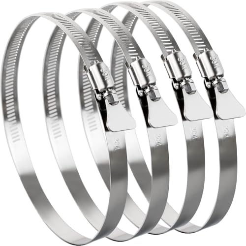 YoiYee Fascetta stringitubo da 118-140 mm, clip per tubo regolabile in acciaio inossidabile 304 con vite a galletta, cinghia di trasmissione a vite senza fine in metallo tipo farfalla per fissare gas