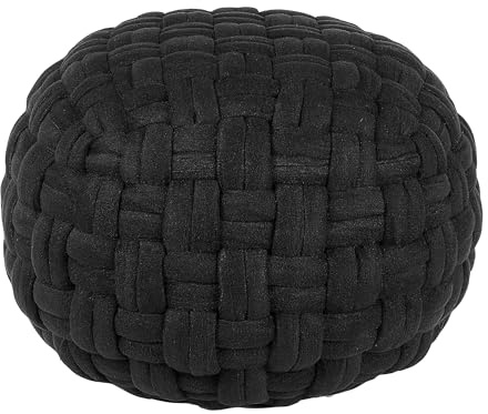 Beliani Trendy Ottoman in Schwarz Samtstoff 45x35 cm Hopa