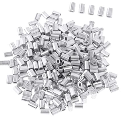 predolo 100 Stück Doppelfass Crimphülse Aluminium Crimpschlaufe Hülse Angel Rohrverbinder