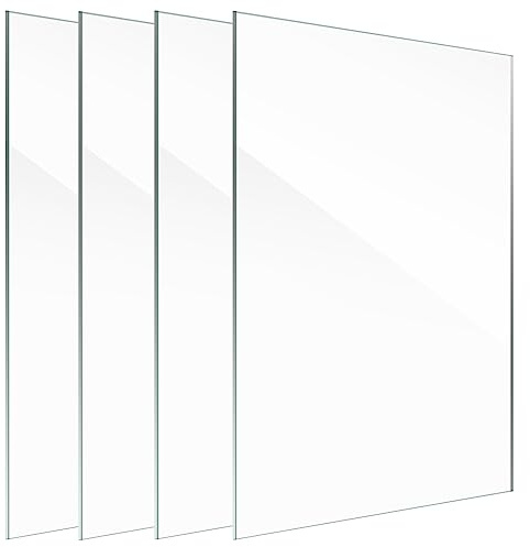 Lyeasw 8x10 Glass Replacement Sheets for Picture Frame Set of 4, 8 by 10 Real High-Definition Glass Cover
