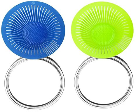 gofidin 2 Stück Anzuchtende Bohnen Indoor Keimdeckel 86 mm breite Öffnung Glas Sieb Keimsieb Deckel Kit für Einmachglas Haushaltsbedarf