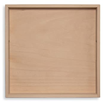 Weitz Holztablett 35x35 cm aus Buchenholz – Serviertablett mit Griffen, unbehandeltes Holz – Robustes Tablett, ideal für Küche & Servieren – Made in Germany