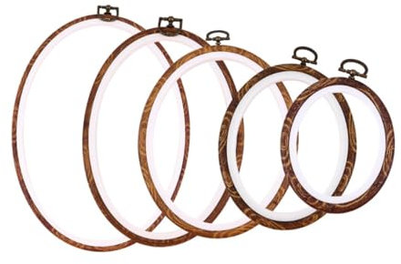 Stickständer 5 Stück Holz-Stickrahmen, Kreuz, stehende, ovale Kreuzreifen, ideal für Kreuzstich, Handstickerei, Bänder und vieles mehr Handarbeit