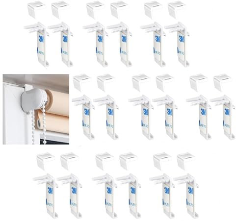 NIYATA 18 x Double Roller Blind Clamping Brackets, Replacement Accessories for Double Blind without Drilling, for Blinds, Wooden Windows, Curtains