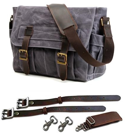 QWERTYUI AISHANBAIHUODIAN Universelle Motorrad-Gepäcktaschen, Seitentaschen, passend for BMW R NineT Racer, Fahrrad-Reisetasche, gewachste Leinwand, Helmtasche, wasserdicht, tragbar (Color : 3Grey)