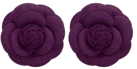 PATIKIL Épingle en Tissu Camellia, 2 Pièces Broche de Fleur Artificielle Broches pour Femmes Filles Décoration de Fête de Mariage en Tissu Accessoires de Bijoux Cadeau, Violet