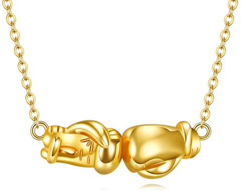 YFN Scatole catena in argento Sterling guantone boxe ciondolo collana scatole gioielli per donne scatole regalo per donne, Argento sterling, Nessuna pietra preziosa
