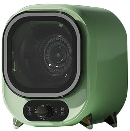 Secador De Tambor Pequeño, Secador De Tambor De Condensación Portátil, Mini Secador Giratorio, Con Luz Azul Antibacteriano, Secado En Frío Y Caliente, Tambor Interior De Acero Inoxidable(Green)
