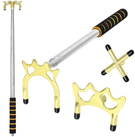 RAYNA GAMES Billard Queue Versenkbare, Billard Queue 3 Stück Abnehmbarem Messing Brücken Kopf, Queue Brücke Billard Zubehör für Billardtisch, Snooker, Spiel, Wettkampf