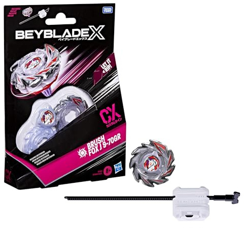 Hasbro Beyblade X, Set Starter Pack Brush Fox J 9-70GR CX con Trottola bey di Attacco e Lanciatore