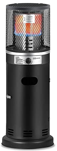 BIGHORN Terrassenheizer mit Gas-Zylinder-Heizung, Outdoor Commercial Patio mit Transporträdern, Umkippsicherung, 6 kW, Propan