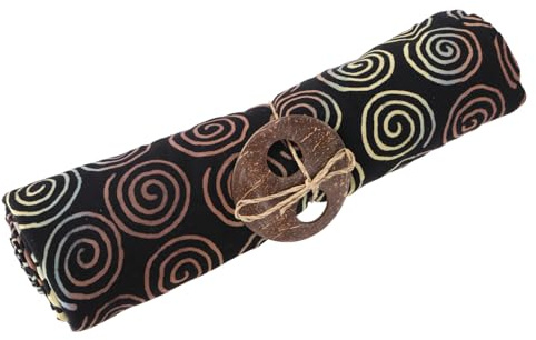 GURU SHOP Bali Batik Sarongkleid, Wickelrock, Sarong, Strand Tuch mit Sarongschnalle - Schwarz/1, Herren/Damen, 160x100 cm