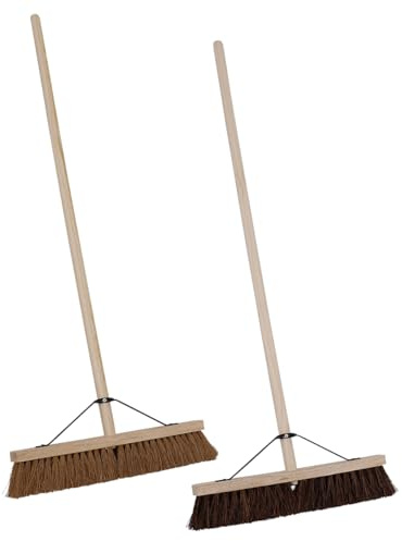 Charles Bentley Bassine and Coco Broom Set of 2, 4ft Handle, 45x6x127cm