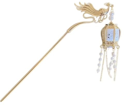 XAGMODSHN Buyao Épingle à cheveux suspendue avec lampe LED en acrylique antique pour femme Accessoires de costume chinois