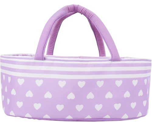 AORI Reborn Baby Dolls Bassinet - Foldable Doll Crib Bed Soft Doll Carrier Accessories with Handle for 17-22 Inches Newborn Baby Girls (Purple)