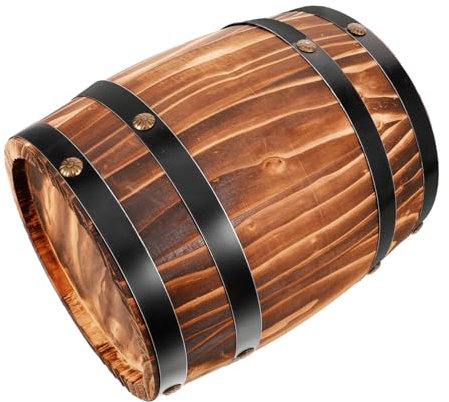 STOBAZA Holzfass Deko Aus Robustem Holz 20x16cm Rustikal Für Bar Und Zuhause Vielseitiges Whiskyfass Ornament