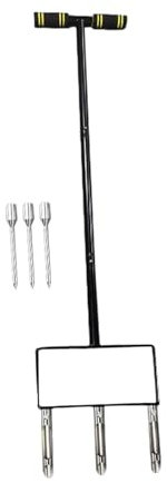 Gralara Arieggiatore per Prato, smuove Terreno, utensile Manuale per Giardinaggio, Punte per arieggiare, arieggiatore per Erba