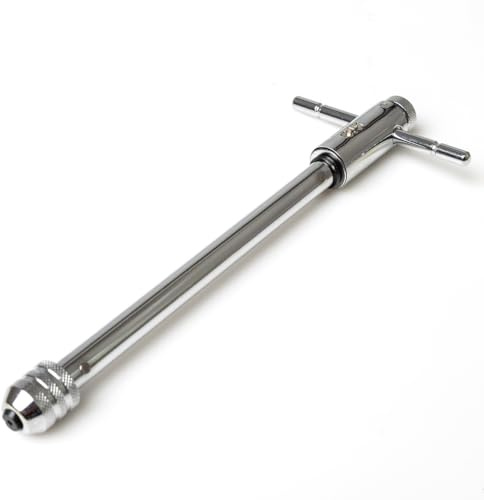Weischer® - Werkzeughalter lang mit Knarre Ratsche | Länge 290 mm| für Gewindebohrer/Gewindeschneider M5 - M12 | Windeisen mit T-Griff und umschaltbaren Rechts - und Linkslauf