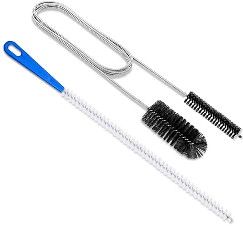 Quelcc Abflussreiniger Spirale, Doppelkopf-Rohrreinigungsbürste Edelstahl-Kanalreiniger, Abfluss Bürste, Abflussreiniger Sticks, Flexible Reinigungsbürste für Rohre für breite Rohre, Kanäle, Usw