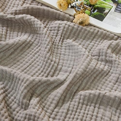 EMME Musselin Decke 230x230 Baumwolle Oeko-TEX Melange Braun Kuscheldecke