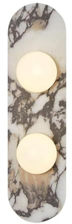 CXYWBD Luci Marmo Naturale Lampada in Vetro cablato con Legna Parete a LED per Camera da Letto corridoio Soggiorno T-155 (3000k/4500k/6000k, 44 cm/17.32in)