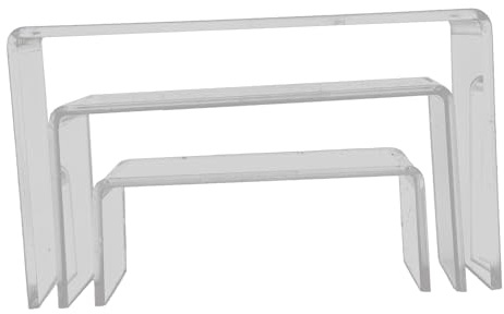 Niceminiwall Lot de 3 présentoirs carrés en acrylique transparent pour bijoux, maquillage, objets de collection et articles de décoration, 3 mm d'épaisseur, respectueux de l'environnement