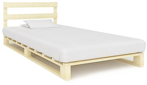 Generico Giroletto in Pallet di Legno Massello di Pino 90x200 cm,Letti e telai per Letti