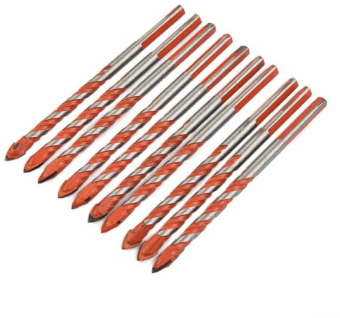 Paquete de 10 brocas de 6 mm hechas de acero de carburo para azulejos de porcelana, hormigón, ladrillo, vidrio, mármol, piedra, cerámica y tableros de madera dura