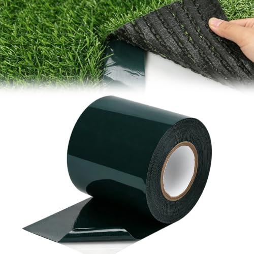 yotutun Cinta Adhesiva para Cesped Artificial 10cm x 10m, Cinta Doble Cara Adhesivo Cesped Sintético Jardín Exterior Banda Autoadhesiva para Conectar Una Alfombra de Hierba Falsa