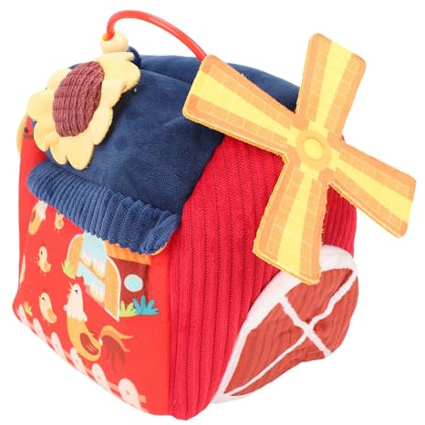 Fabater Baby Barn Animal Toys, Safe Soft Plush Materials for Infants Plush Farm Animals, Surprise Barn with Windmill Fan and Stuffed Animals for 0 to 6 Years Old Toddlers