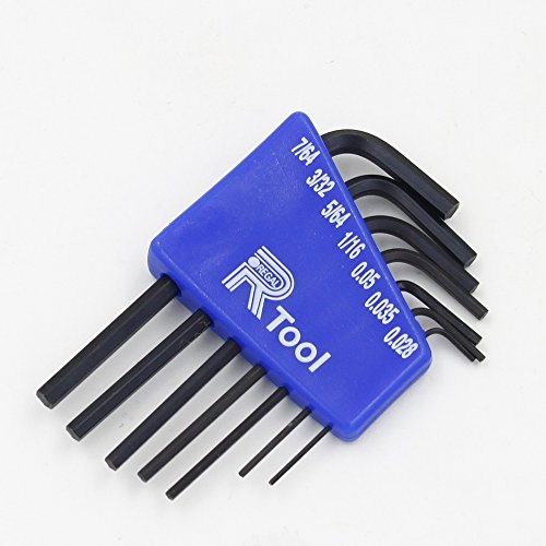 GENNEL 7pcs/Set 0.028 -7/64 Inch Size Mini Hex Screwdriver Hexagon Allen Wrench Tool Mini Hex Key Set