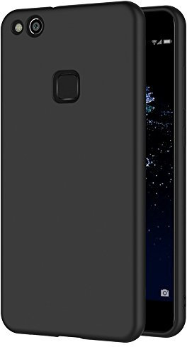 AICEK Huawei P10 Lite Hülle, Schwarz Silikon Schutzhülle für P10 Lite Case TPU Bumper Huawei P10 Lite Handyhülle
