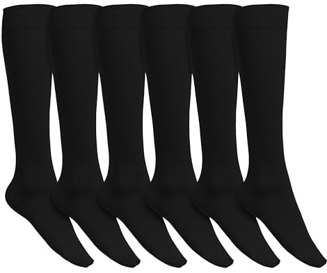 Winterlace byxstrumpor för kvinnor, ogenomskinlig stretchig nylon, knähöga, många färger, 6 eller 12 par, one size