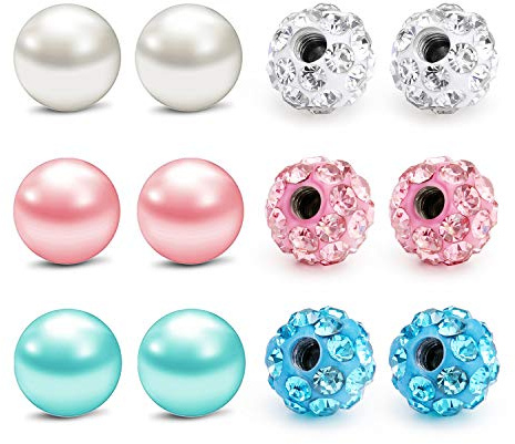 Mayhoop 12Pezzi Palla di Ricambio 14G 16G Piercing Balls Chirurgico e Acilico Piercing Labret Studs Capezzolo Lingua Piercing Ombelico 3mm 5mm