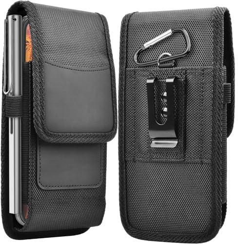 Takfox Phone Holster for Samsung Galaxy S25 FE S24 Ultra 5G S23 Plus S22 S21 S20 Note 20 A16 A15 A14 A26 A36 A56 A35 A17,Moto G 5G 2025 Nylon Cell Phone Pouch Belt Holder Case with Clip for Men Women
