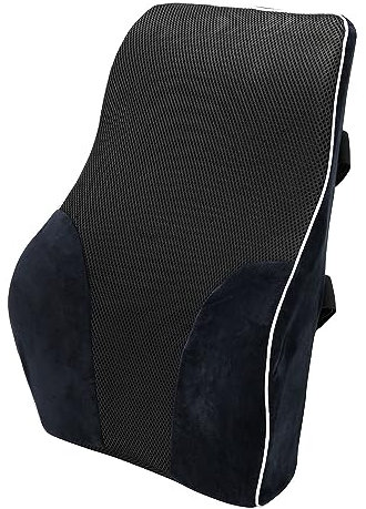 Fifth Gear Memory Foam Lumbar Orthopedic Cushion, Ergonomic Seat Support Pillow For Home, Office Chairs, Car Seats - Relieve Lower Back Pain Relief, Lumber, Sciatica, Disc Pain