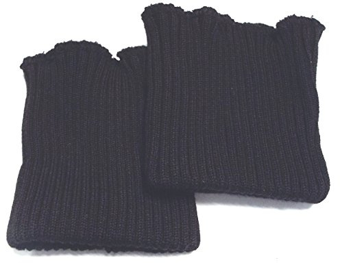 Großhandel für Schneiderbedarf 1 Paar Ärmelbündchen schwarz grob gestrickt