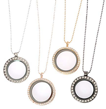 4 Stück Foto Medaillon Halskette Diy Anhänger Tablett Fotoschmuck-halskette Aus Kunstharz Mit Anhänger Zur Schmuckherstellung Mit Fotohalter Zubehör Gedenken