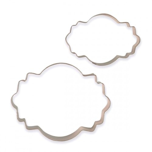 PME Set di 4 stampi per biscotti e torte, colore: argento