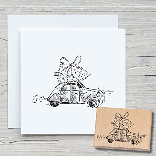 NEWSTAMPS Stempel Weihnachtsente Motivstempel aus Holz & Gummi zum Karten und Geschenke basteln, Holzstempel für Weihnachten, Weihnachtskarte, Advent, Scrapbook, Textilstempel, Deko, Freunde