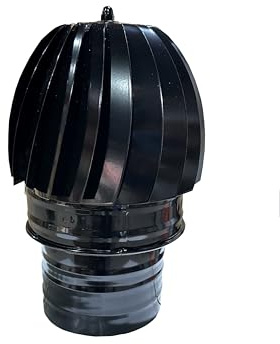 Sombrero para chimenea y estufas Extractor de humos Giratorio color Negro vitrificado diámetro 150mm