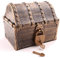 Sincere Party Grande scatola portatile in plastica color bronzo, forziere del tesoro dei pirati, scatola regalo per insegnanti, con 2 serrature e 4 chiavi, dimensioni 16 x 12 x 13,3 cm