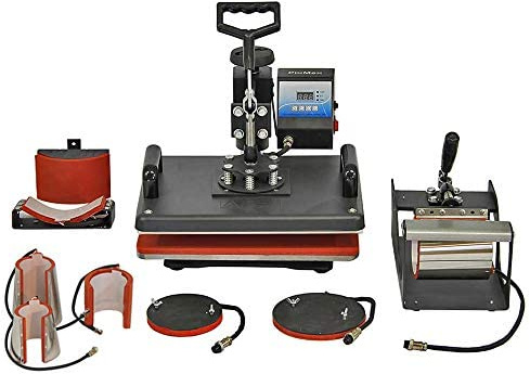 Swing Heat Press Machine 8 in 1 Combo Sublimation T Shirts Mug Plate Cap Making Pressing Transfer Multifunction Sign Printing Design Business Multipurpose Professional | 38 x 30cm